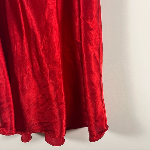 Linea Donatella Womens Red Black Lace Chemise Slip Dress Vampire 2X Romantic - Picture 3 of 10